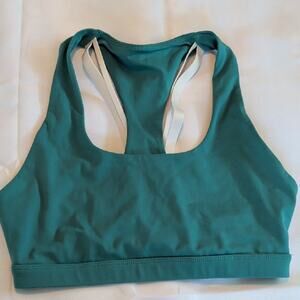 Fabletics Kessler Sports Bra S Teal Racerback Medium Support Workout Athletic